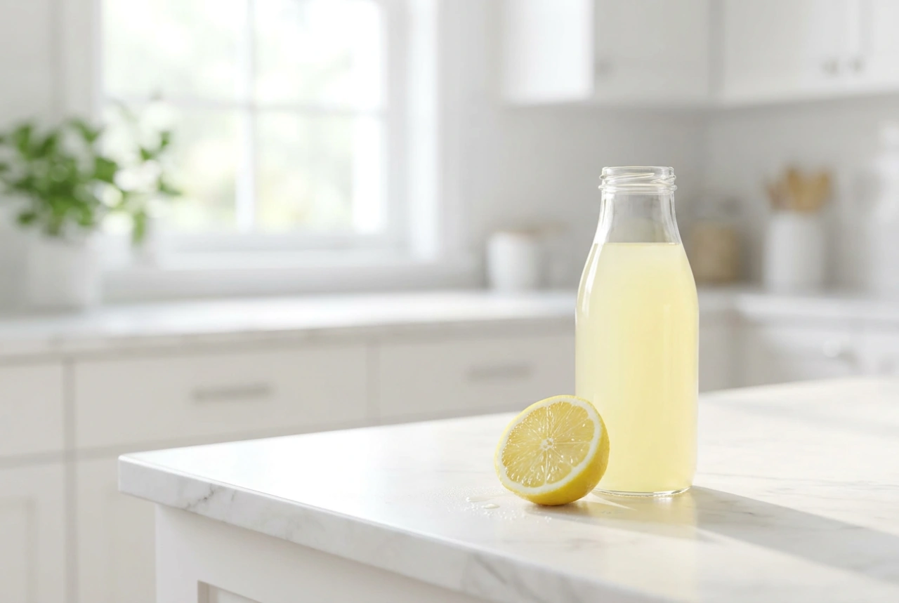 Hemgjord spolglans för diskmaskin och säkra proportioner av sura ingredienser