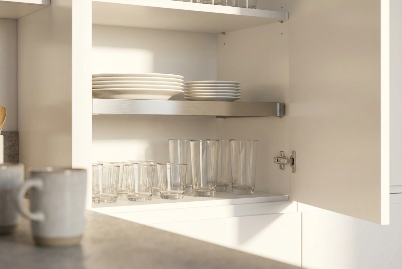 Hur en hyllinsats i skåpet skapar mer utrymme utan renovering