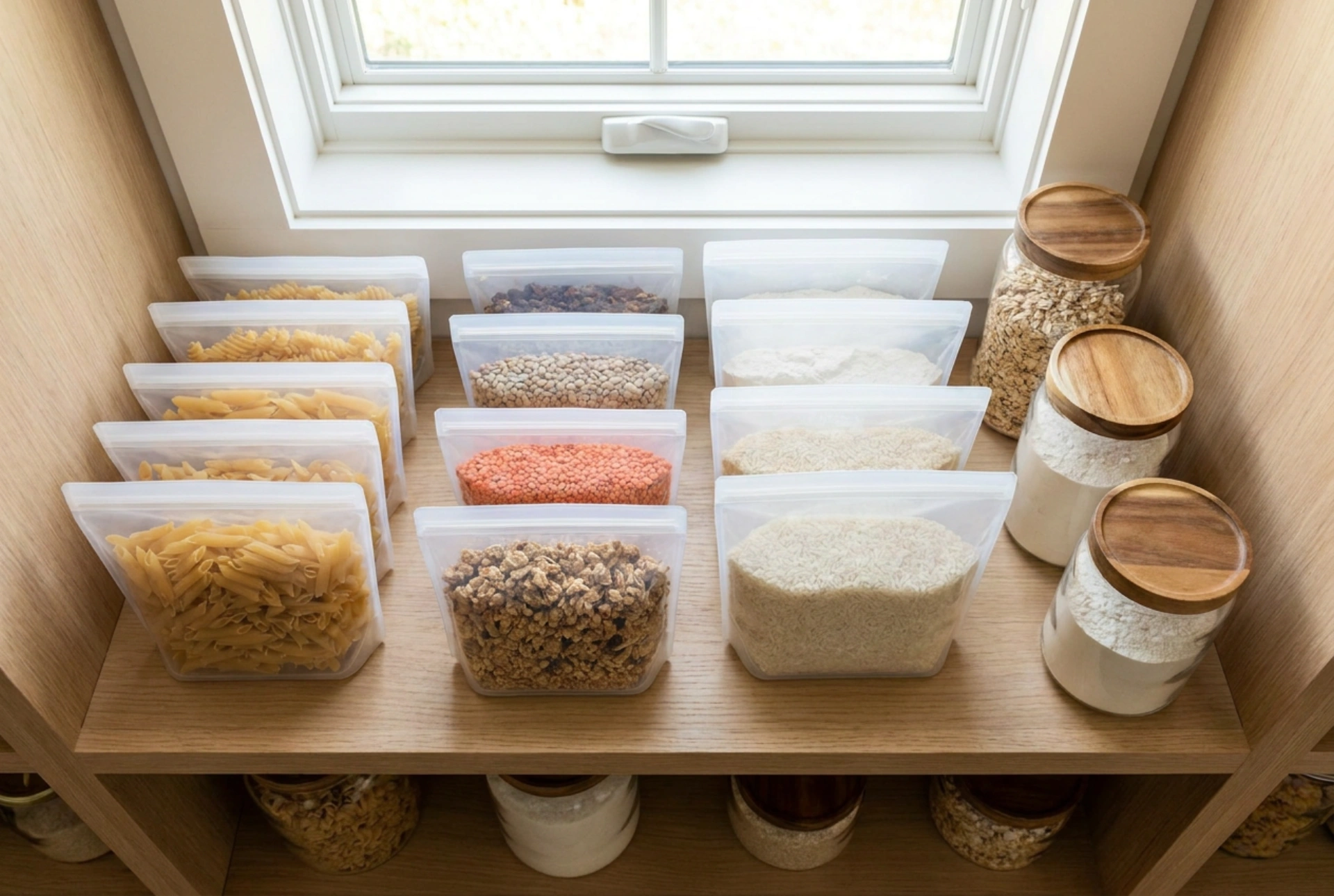 Så organiserar du skafferiet med dragkedjepåsar i plast