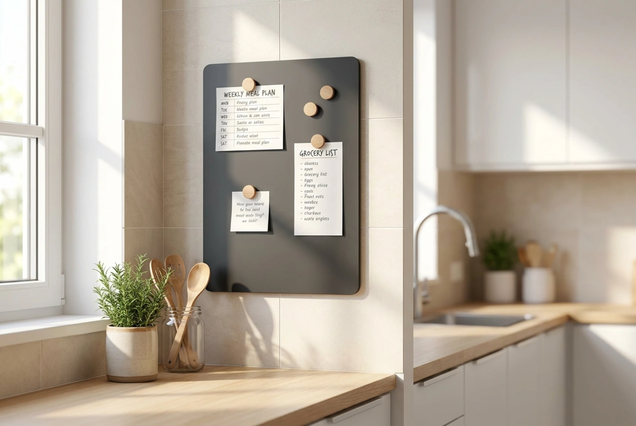 Magnetisk kökstavla för inköpslistor och måltidsplanering