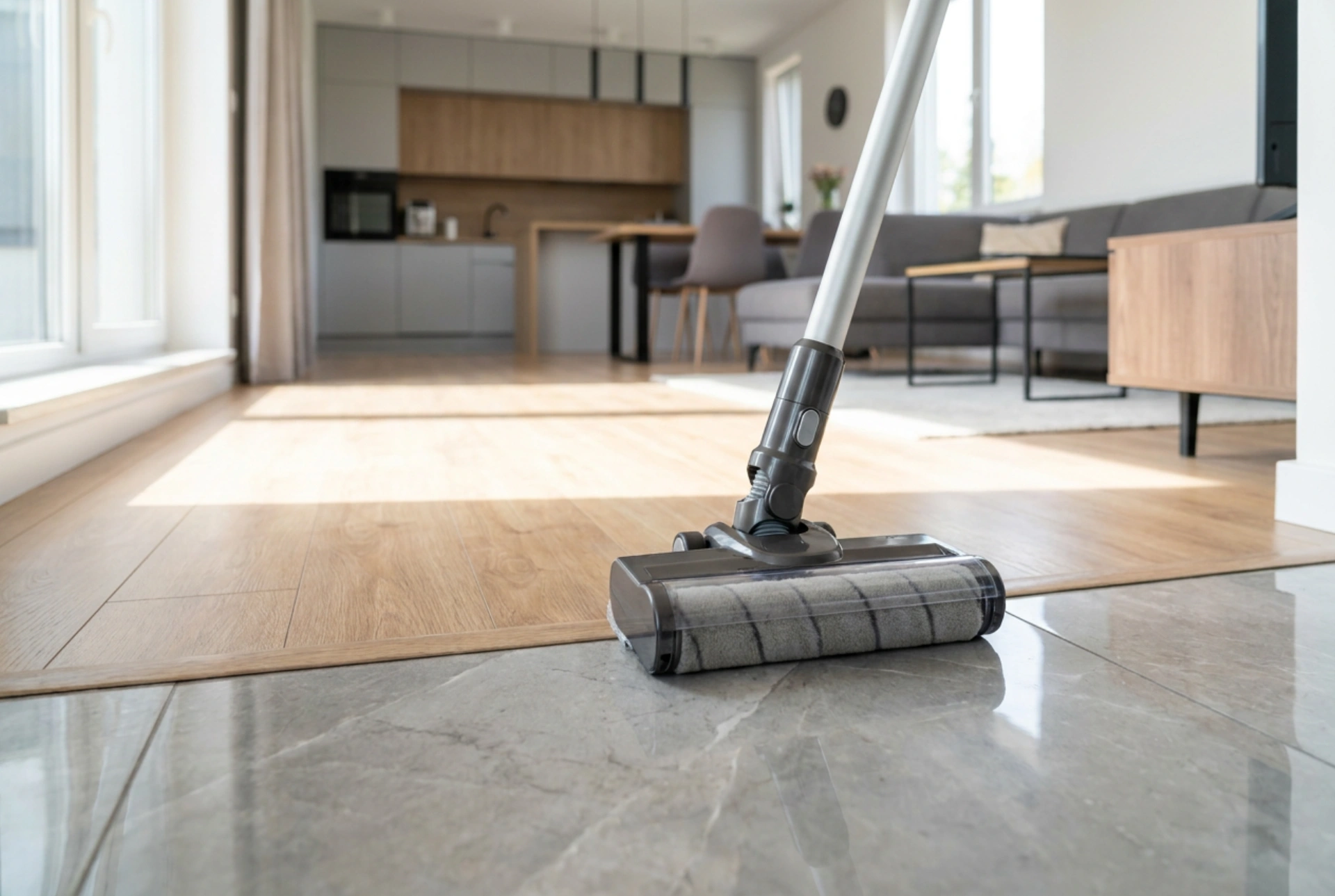 Hur du använder dammsugare med moppfunktion på laminat och klinker