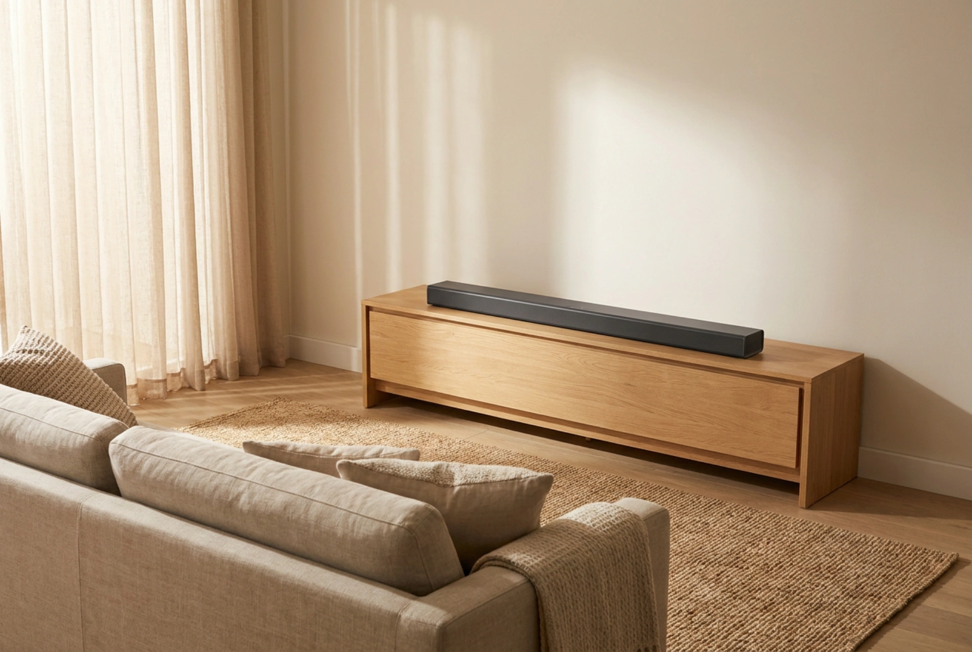 När en soundbar med inbyggd subwoofer fungerar bäst i lägenheten
