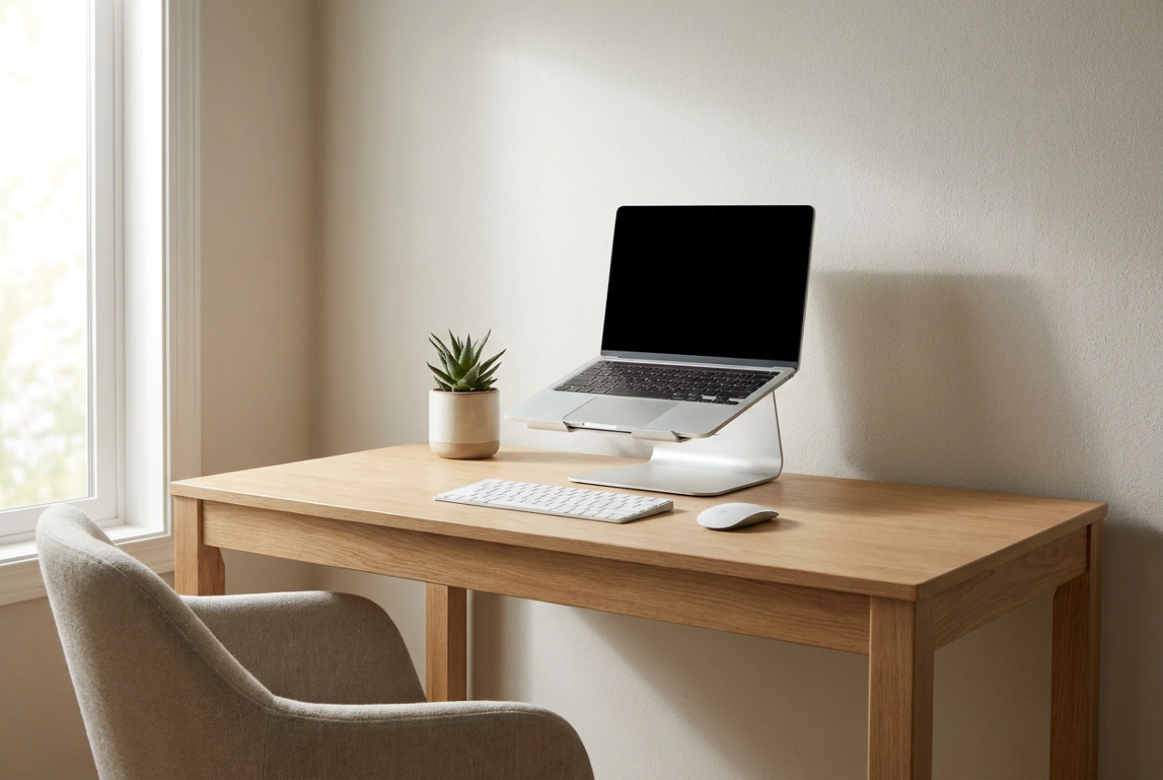 Så ställer du in ett justerbart laptopställ för rygg och ögon