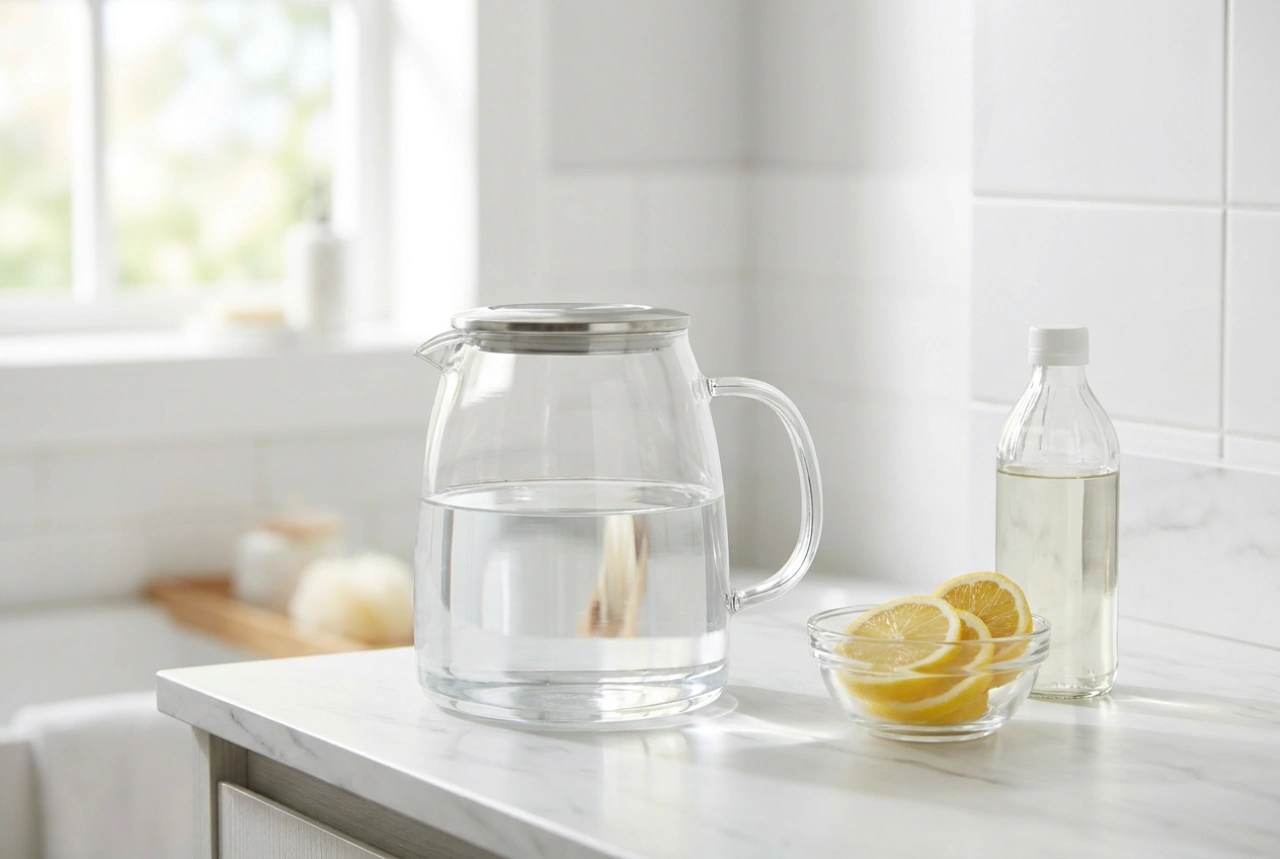 Hur du avkalkar en vattenkokare i glas med temperaturreglering