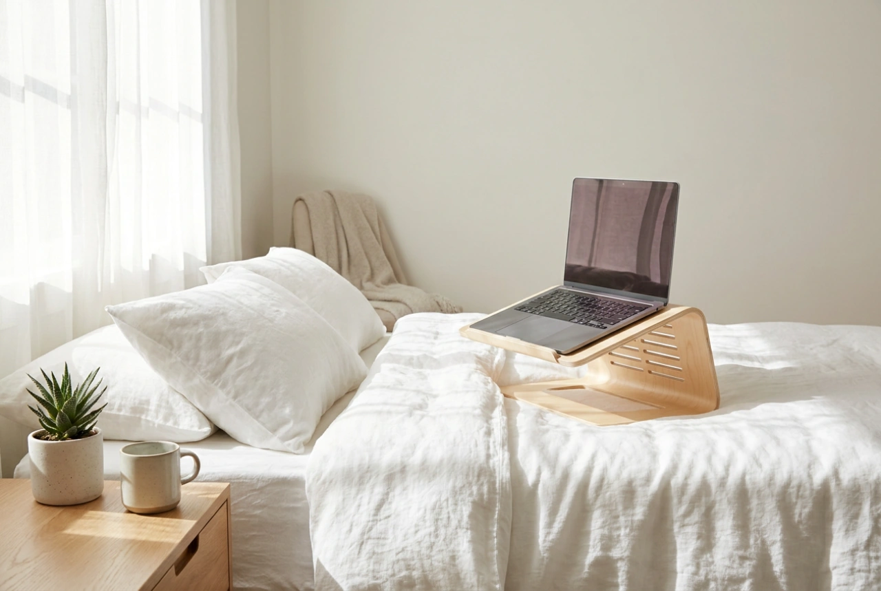 Hur man använder ett laptopstöd i sängen utan att överhetta datorn