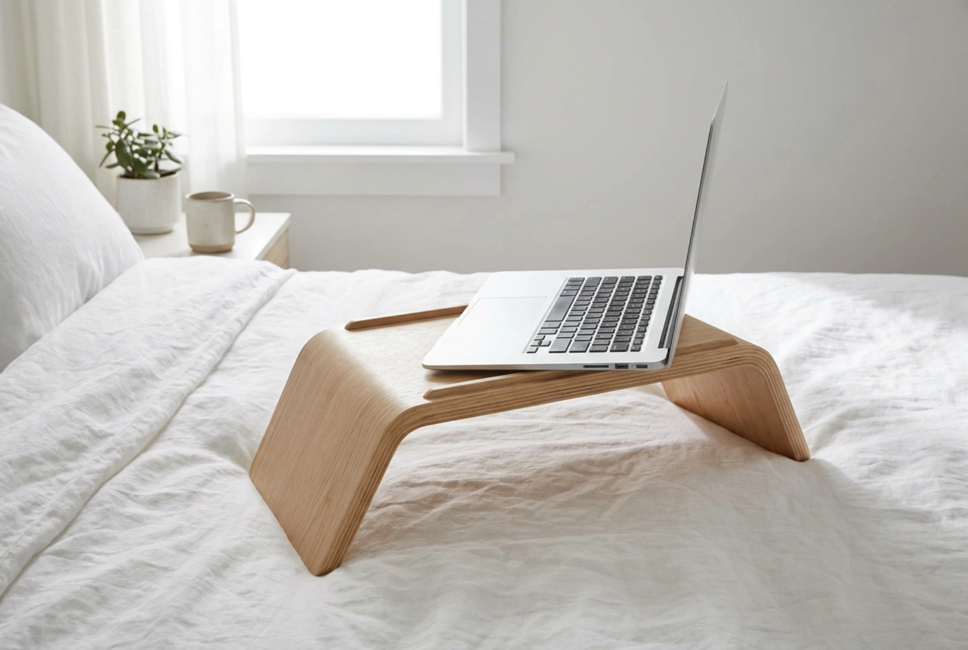 Så ställer du in ett laptopstöd i sängen för att skydda din utrustning