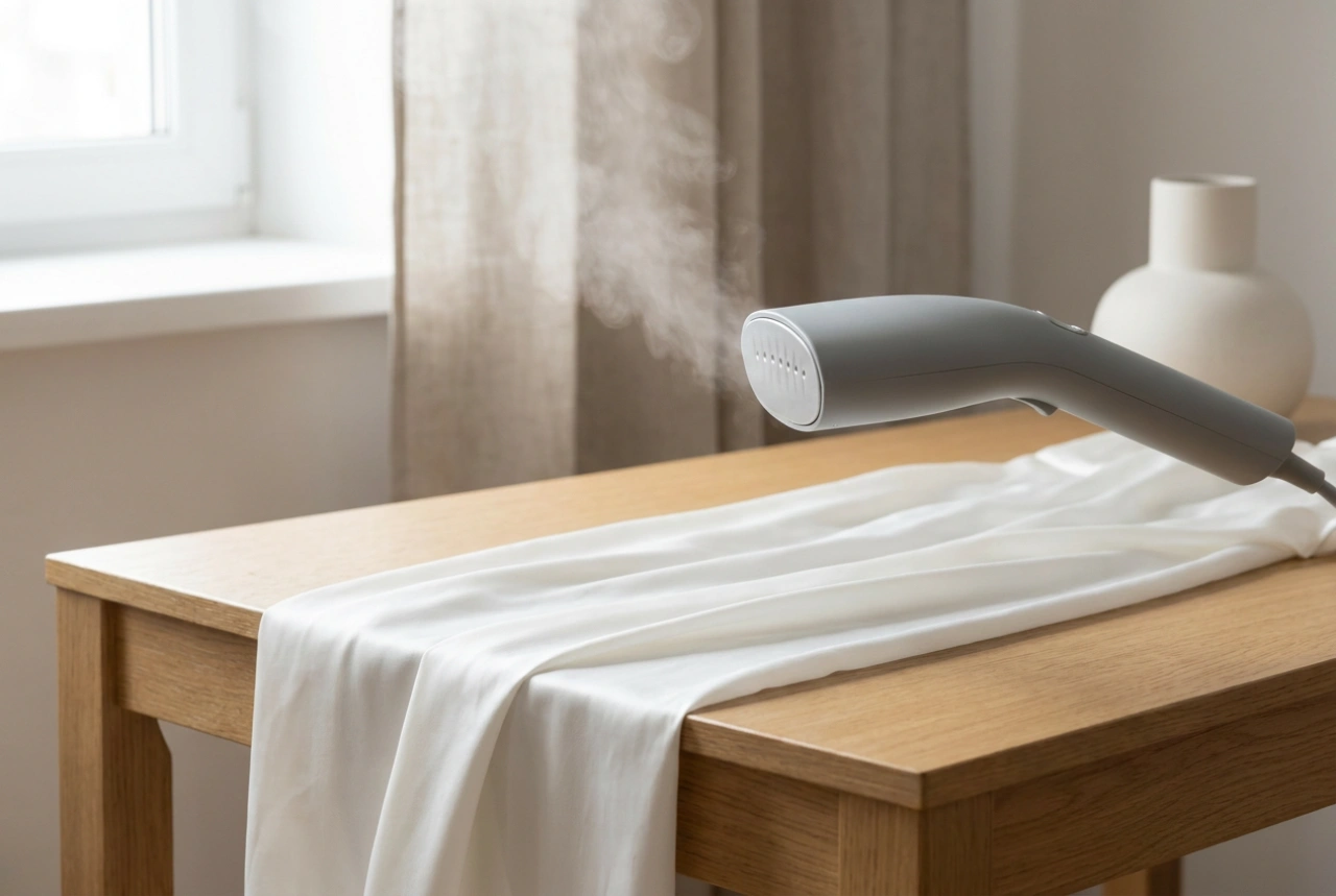 Hur du ångar känsliga tyger med en liten handsteamer