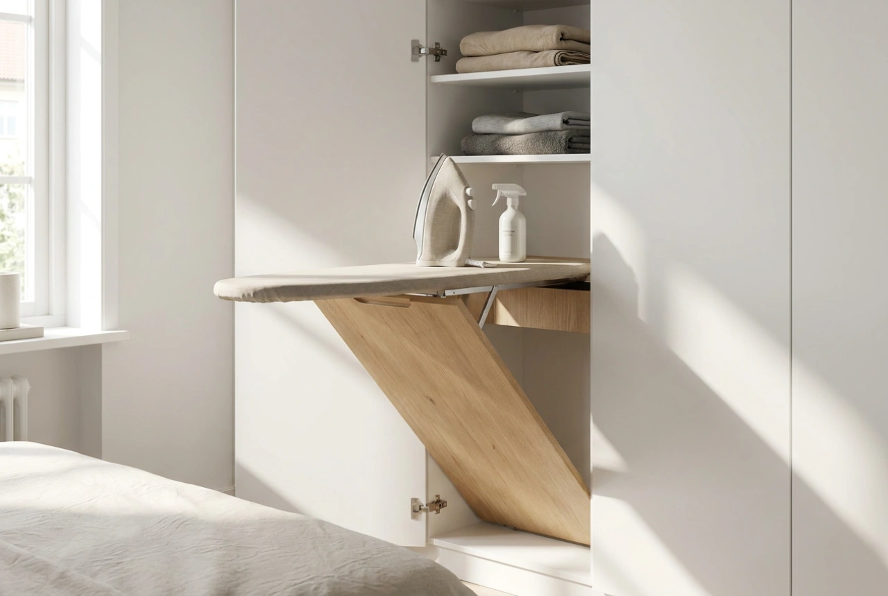 Fällbar strykbräda för garderob: Maximera utrymmet med smart design