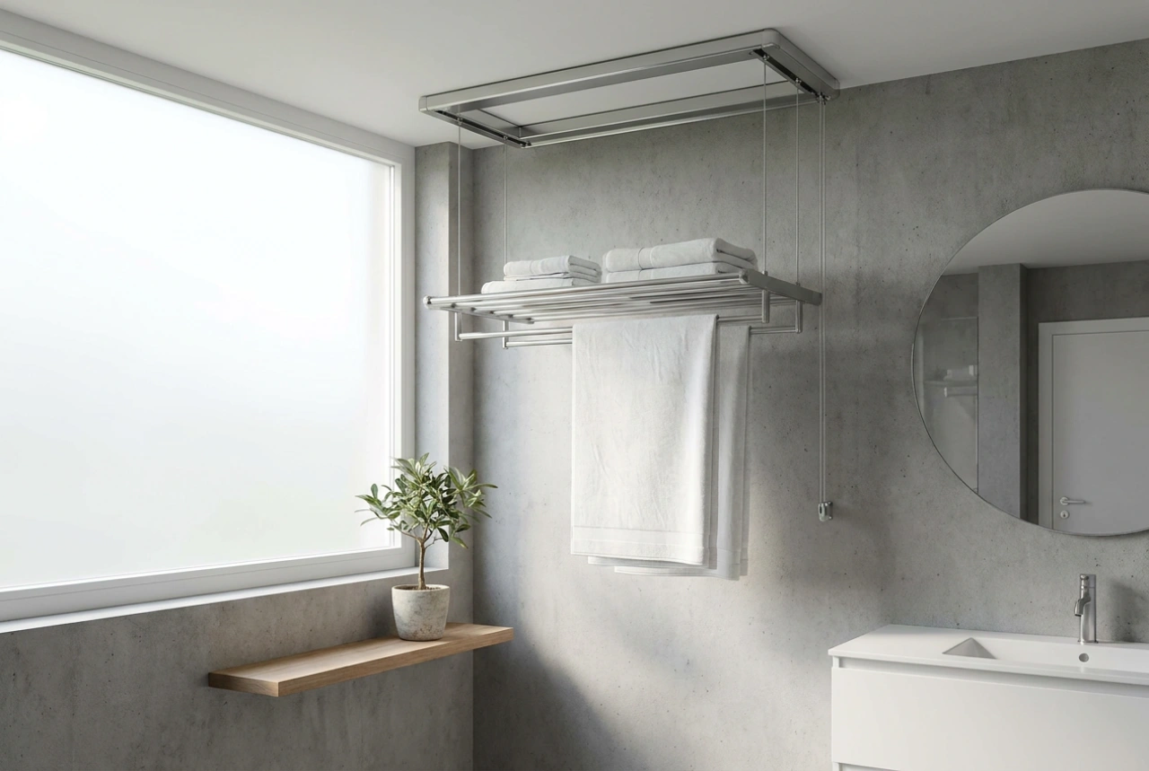 Takmonterade torkställningar för badrum: Ventilation och bekvämlighet