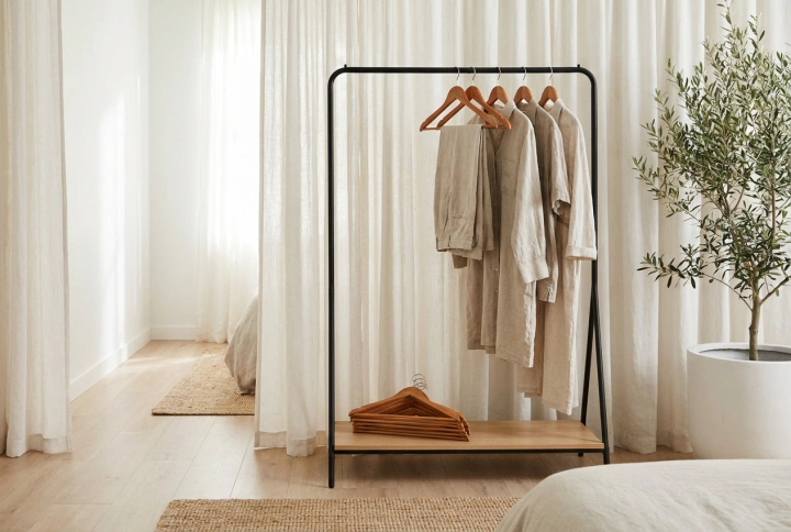 Hur du skapar en minigarderob i rummet utan renovering