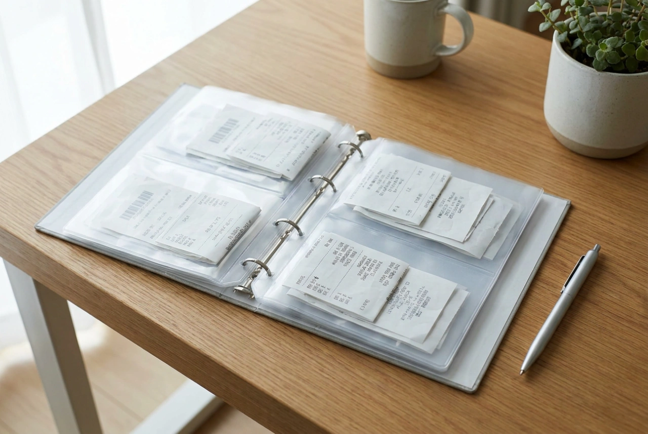 Hur man organiserar kvitton i en A5-pärm med plastfickor