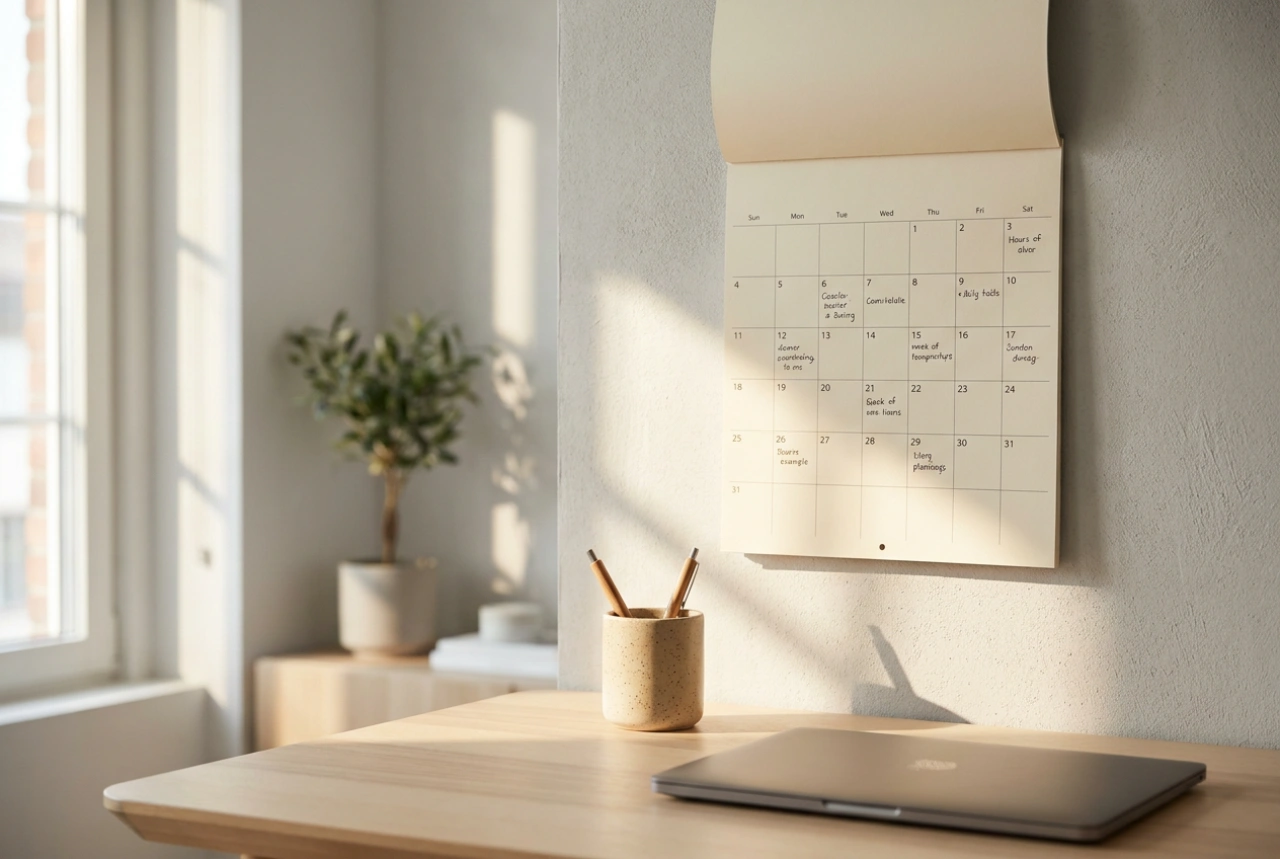 Hur du använder en tredelad väggkalender för att hålla koll på deadlines