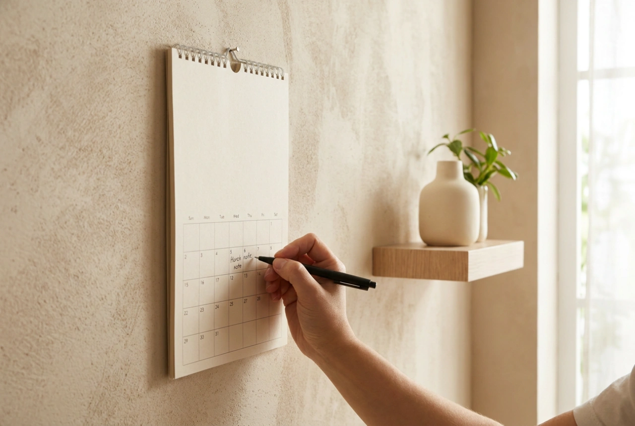 Så organiserar du en väggkalender för familjens planering