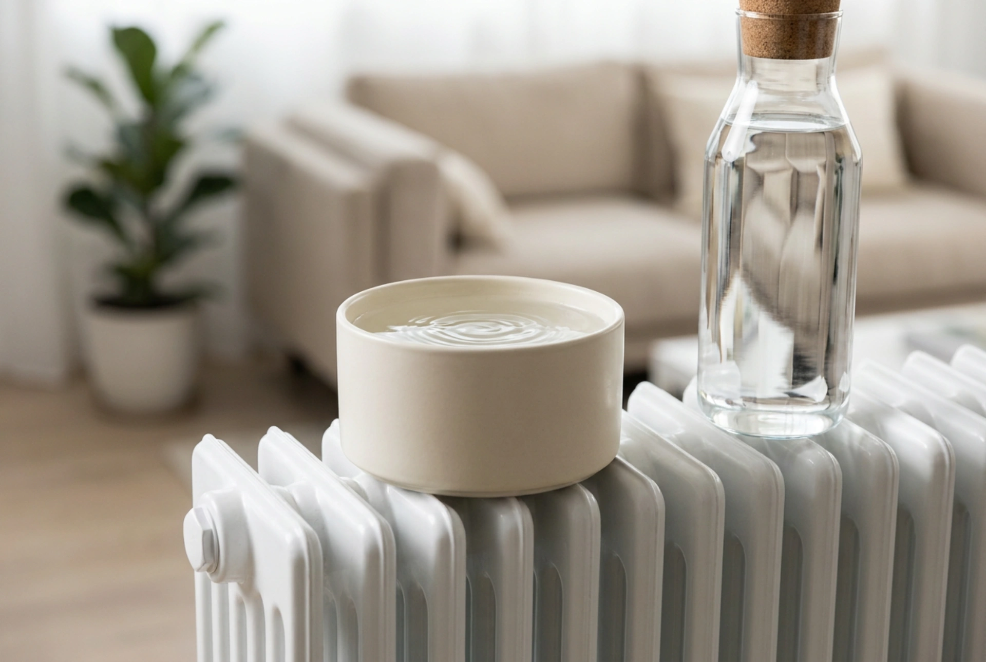 Luftfuktare för element och principerna för rent vatten