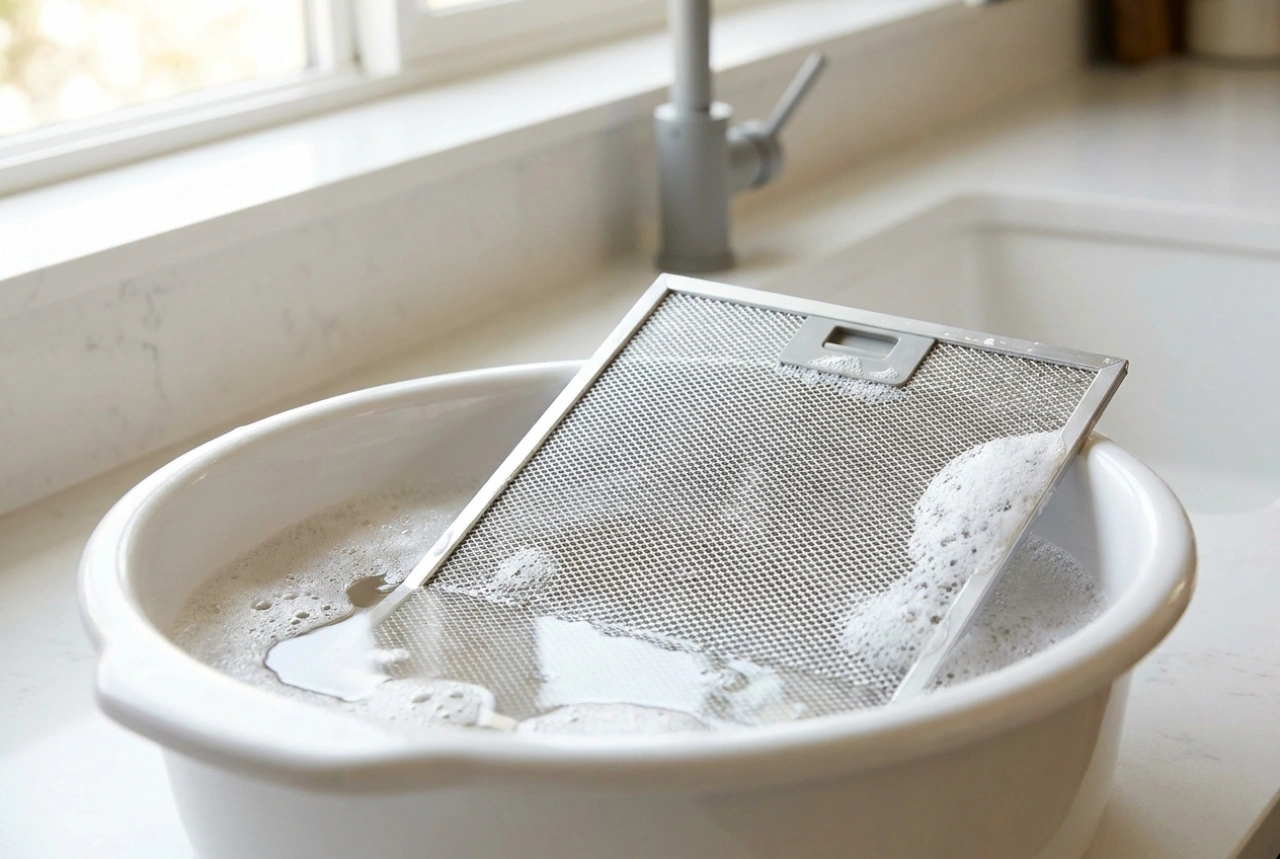 Hur du rengör köksfläktens aluminiumfilter säkert utan att skada nätet